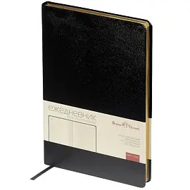 Ежедневник недатированный Bruno Visconti Megapolis искусственная кожа А5 160 листов черный (золотистый обрез, 142x214 мм)