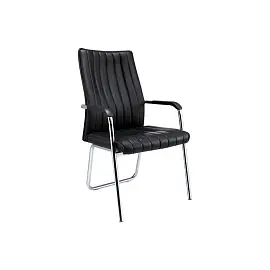Конференц-кресло Easy Chair 811 черное (искусственная кожа, металл хромированный)