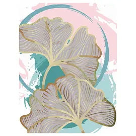 Картина по номерам на холсте ТРИ СОВЫ "Листья", 30*40, с поталью, акриловыми красками и кистями