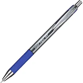 Ручка шариковая автоматическая Unomax (Unimax) Top Tek RT синяя (толщина линии 0.5 мм). Прозрачный корпус