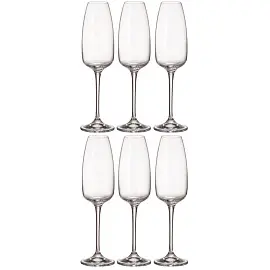 Набор бокалов для шампанского Crystal Bohemia Anser стеклянные 290 мл (6 штук в упаковке)