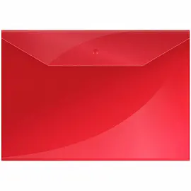 Папка-конверт на кнопке OfficeSpace А4, 120мкм, пластик, красная