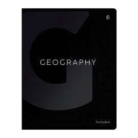 Тетрадь предметная 48л. Greenwich Line "Сolor black" - География, софт-тач ламинация, выборочный УФ-лак, 70г/м2