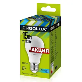 Лампа светодиодная Ergolux LED-P А 15Вт E27 4500К 1220Лм 240В 13638