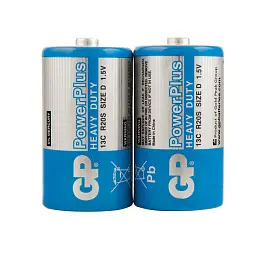 Батарейка GP PowerPlus D (R20) 13G солевая Цена за 1 батарейку
