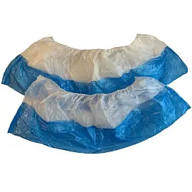 Бахилы одноразовые полиэтиленовые гладкие 7.2 г бело-синие (25 пар в упаковке)