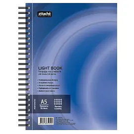 Бизнес-тетрадь Attache Selection LightBook А5 100 листов синяя в клетку на спирали (160х204 мм)