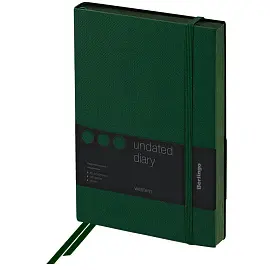 Ежедневник недатированный, А5, 136л., кожзам, Berlingo "Western", с резинкой, зеленый