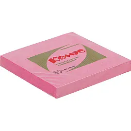 Стикеры Комус 76x76 мм пастельные розовые (1 блок, 100 листов)
