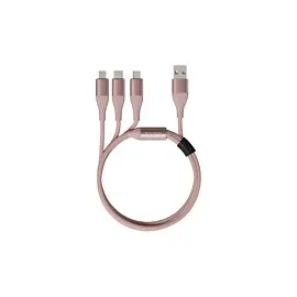 Кабель Solove USB A - Micro USB - Lightning - USB Type-C 1.2 метра (DW2 Pink RUS)
