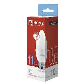 Лампа светодиодная In Home LED-Свеча-VC Свеча 11Вт E27 6500K 1050Лм 220В 4690612024868