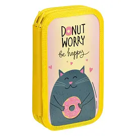 Пенал 2 отделения, 190*105 ArtSpace "Donut worry", ламинированный картон