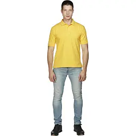 Рубашка Поло мужская желтая с короткими рукавами (размер XXL, 190 г/кв.м)
