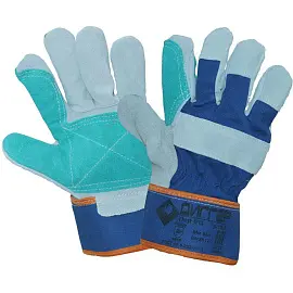 Перчатки рабочие защитные Диггер комбинированные усиленные синие/голубые (универсальный размер)