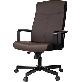 Кресло для руководителя Бюрократ Dominus-BR коричневое (экокожа/ткань, металл)