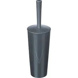 Ершик для унитаза М-пластика напольный с подставкой из пластика цилиндрический серый