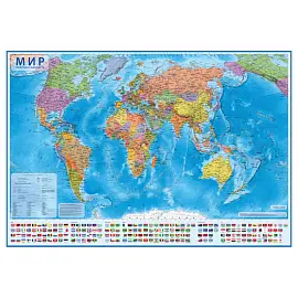 Настенная карта Мира политическая 1:15 500 000 Globen КН084
