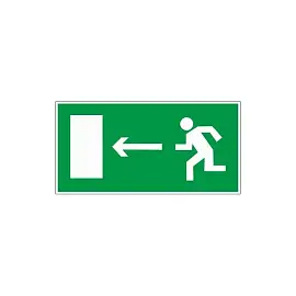 Знак безопасности Направление к эвакуационному выходу налево Е04 (300х150х2 мм, пластик, фотолюминесцентный)
