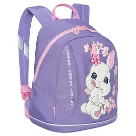 Рюкзак детский Grizzly, 25*30*14см, 1 отделение, 1 карман, укрепленная спинка, фиолетовый