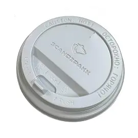 Крышка для стакана Сканди Пакк 80 мм пластиковая белая с клапаном 1000 штук в упаковке