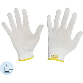 Перчатки рабочие защитные Manipula Specialist Микрон TNY-24/MG101 нейлоновые белые (15 класс, размер 9, L, 10 пар в упаковке)