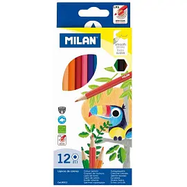 Карандаши цветные Milan 12 цветов шестигранные (80012)