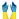 Перчатки латексные Bicolor усиленные синие/желтые (размер 8, M)