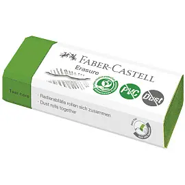 Ластик Faber-Castell "Erasure" PVC-Free & Dust-Free, прямоугольный, картонный футляр, 63*22*13мм, светло-зеленый