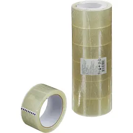 Клейкая лента упаковочная 48 мм х 66 м 45 мкм прозрачная (6 штук в упаковке)