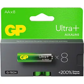 Батарейка GP Ultra+ Alkaline LR6 (АА) 8шт/уп (GP15AUPA21-2CRB8)