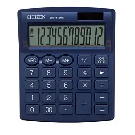 Калькулятор настольный Citizen SDC812NRNVE 12-разрядный синий 127x105x21 мм
