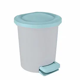 Ведро-контейнер для мусора (урна) Spin&Clean "Ориджинал", 6л, с педалью, круглое, пластик, белое