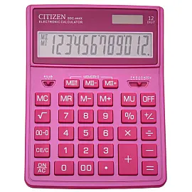 Калькулятор настольный Citizen SDC-444X 12-разрядный розовый 204х155х33 мм