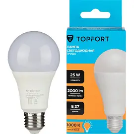 Лампа светодиодная Topfort E27 25W 3000K груша