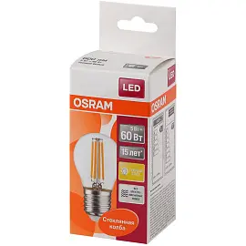 Лампа светодиодная Osram 5 Вт Е27 (Р, 2700 К, 600 Лм, 220 В, 4058075212510)