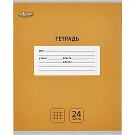 Тетрадь школьная оранжевая Комус Класс Интенсив А5 24 листа в клетку (10 штук в упаковке)