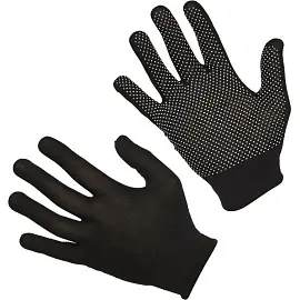 Перчатки защитные нейлоновые с ПВХ покрытием черные (13 класс, универсальный размер, 12 пар в упаковке)