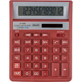 Калькулятор настольный Attache AF-888 12-разрядный красный 204x158x38 мм