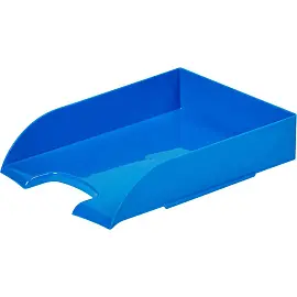 Лоток горизонтальный для бумаг Комус Модерн пластиковый синий