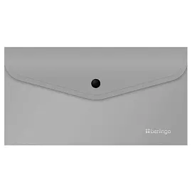 Папка-конверт на кнопке Berlingo "Metallic", С6, 200мкм, серый металлик