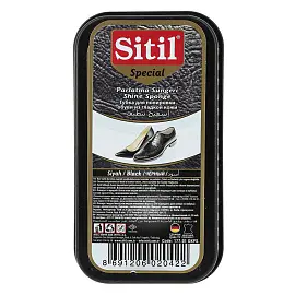 Губка для обуви Sitil Shine Sponge черная для гладкой кожи