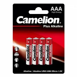 Батарейка ААА мизинчиковая Camelion Plus Alkaline (4 штуки в упаковке)