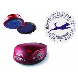 Оснастка для печати круглая Colop Stamp Mouse R40 40 мм с крышкой красная