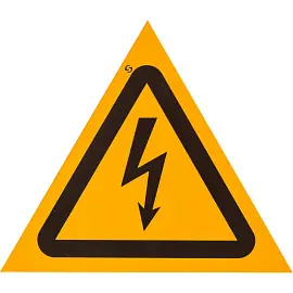 Знак безопасности Опасность поражения электрическим током W08 (200х200 мм, пленка ПВХ)