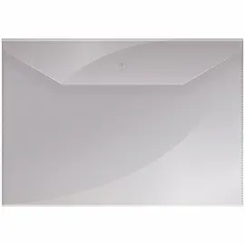 Папка-конверт на кнопке OfficeSpace А4, 150мкм, пластик, прозрачная