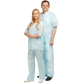 Костюм одноразовый хирургический Гекса стерильный размер 56-58 (рубашка, брюки)