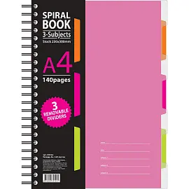 Бизнес-тетрадь Attache Selection Spiral Book A4 140 листов розовая в клетку на спирали (230x298 мм)