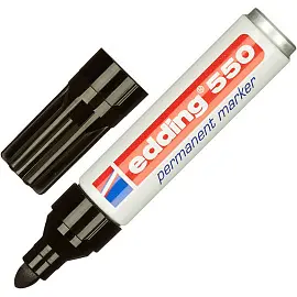 Маркер перманентный Edding E-550/1 черный (толщина линии 3-4 мм) круглый наконечник