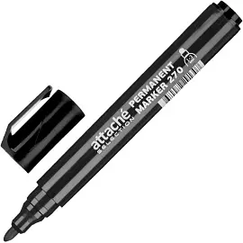 Маркер перманентный Attache Selection 270 черный (толщина линии 1-3 мм) круглый наконечник