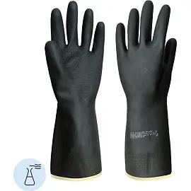 Перчатки КЩС латексные Азрихим тип 1 черные (размер 10, XL)